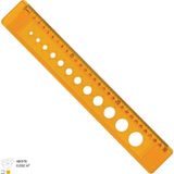 Ark Şeffaf 30 cm Cetvel ve Daire Çizim Şablonu - 3 Adet - Çok Renkli