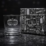 Arkadaşa Hediye Kişiselleştirilebilir Viski Bardağı – Scotch Serisi Elegan Bardak - Beyaz - 1 Adet