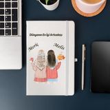 Arkadaşlara Özel Isim Yazılı Tasarımlı Defter - Beyaz - not defteri - 23 x 13