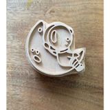 Arkaik Craft Ayda Astronot Uzay Yolcusu Ahşap Baskı Kalıbı