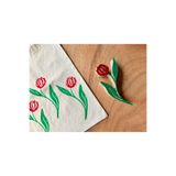 Arkaik Craft Lale Deseni Ahşap Baskı Kalıbı Çiçek Kumaş Baskı Kalıbı