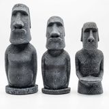 ArkeoArt Rapa Nui Moai Heykelleri Seti (3'lü) – Paskalya Adası Taş Baş Replikaları, El Yapımı Dekoratif Heykel Seti, Arkeolojik Koleksiyon Parçası