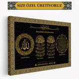 Arkeot Adınıza Ailenize işyerinize Sevdiklerinize Özel Üretim islami Duvar Tablosu - islami Dini Dekoratif Eser - Salon, Oturma odası, Ofis için ideal - Dini Kanvas Tablo - Ev, İşyeri Hediyesi - 40 x 60 cm - Altın