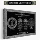 Arkeot Adınıza Ailenize işyerinize Sevdiklerinize Özel Üretim islami Duvar Tablosu - islami Dini Dekoratif Eser - Salon, Oturma odası, Ofis için ideal - Dini Kanvas Tablo - Ev, İşyeri Hediyesi - 40 x 60 cm - Beyaz