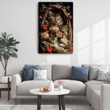 Arkeot Anne Kucağı Kanvas Duvar Tablosu - Ev Salon Mutfak Bebek - Çocuk- Yatak Odası Dekorasyonu -Kedi Tablosu - 120 x 80 cm - Karışık