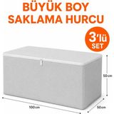 Arkhelais 3’lü Büyük Boy Hurç Seti Yorgan Battaniye Kıyafet Saklama Organizer 100 cm Renkli