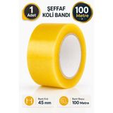 Arkhelais Bant - Koli Bandı Şeffaf - Paketleme Bandı 45 mm x 100 Metre - Güçlü Yapışkanlı Dayanıklı Ambalaj Bandı 1 Adet