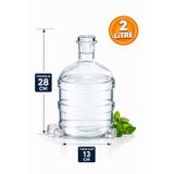 Arkhelais Cam Damacana Sürahi - 2 Litre - Şeffaf - Kırılmaya Dayanıklı - Kalın Camlı