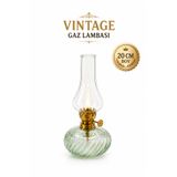 Arkhelais Gaz Lambası - Vintage Gaz Lambası - Dekoratif Cam Gaz Lambası - Nostaljik Fitilli Retro Masa Lambası 20 Cm