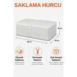 Arkhelais Hurç Saklama Hurcu – Baza Altı Hurç Fermuarlı Yorgan Battaniye Kıyafet Düzenleyici Gri Çizgili 60x40x20 cm 1 Adet