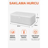 Arkhelais Hurç Saklama Hurcu Baza Altı Hurç Fermuarlı Yorgan Battaniye Kıyafet Düzenleyici Kutu 60X40X20 cm 1 Adet