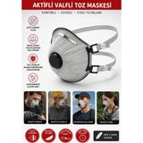 Arkhelais Maske - Toz Maskesi - Ffp2 Maske - Kubbeli Koruyucu Solunum Maskesi Gri Yüksek Filtreleme Iş Güvenliği Maskesi