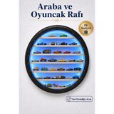 Arkhelais Oyuncak Araba Rafı Led Işıklı Duvar Rafı Lastik Tasarımlı Model Araba Sergileme Standı