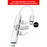 Arkhelais USB Çoklayıcı Type-C – 4 Port USB 3.0 Hub Klavye Mouse Flash Bellek Harici Disk Uyumlu USB Çoğaltıcı