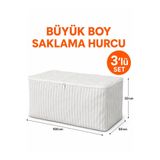 Arkhelais Yorgan Hurcu - Battaniye Hurcu - Battal Boy Hurç - Kıyafet Saklama Hurcu Renkli 100x50x50 cm 3’lü Set