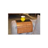 Arkıtekt Ex Koyu Ceviz Ahşap Katlanır Kaydırmaz Deri Yüzeyli Portatif Yan Sehpa 50 Cm X 27.8 Cm