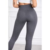 Arkkad Kadın Koyu Gri Yüksek Bel Pamuklu Spor Tayt - XL
