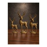 ARKlife 3D Electronic Dekoratif 3lü Şık Geyik Biblo Seti Bronz Gold Heykeli Ev Salon Ofis Dekoru Hediyelik