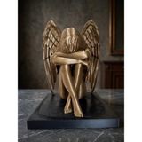 ARKlife 3D Electronic Dekoratif Üzgün Melek Heykel Biblo Bronz Gold Modern Ev Ofis Aksesuarı Hediyelik Figür 18CM - Bronz - Altın
