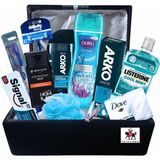 Arko Men 11 Parça Erkek Damat Bohçası Tıraş Bakım Ürünleri ve Nişan Bohça Sandığı Seti