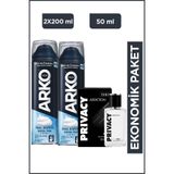 Arko Men Cool Tıraş Köpüğü 2x200 Ml + Privacy Men Addiction Edt Parfüm 50 Ml