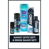 Arko Men Damat Çeyiz Bohça Seti(Tıraş Köpüğü & Kolonyası,Duş Jeli,Deodorant,Roll On)
