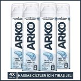 Arko Men Hassas Ciltler İçin 4 x 200 ml Tıraş Jeli Aloe Vera Özlü Etkili Koruma