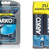 Arko Men Pro 3 Bıçaklı Tıraş Bıçağı 6'Lı + Men Men Tıraş Köpüğü Cool 200 Ml X 2