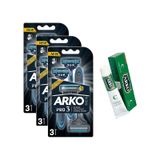 Arko Men Pro3 3 Bıçaklı Tıraş Bıçağı 3'lü + Klasik Yağlı Krem 20 G