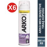 Arko Men Sensitive 6x200 ml Tıraş Köpüğü