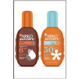 ARKO Suncare Spf6 Bronzlaştırıcı Yağ 220ml Spf30 Yüksek Korumalı Vücut Güneş Spreyi 200ml Yaz Seti
