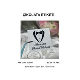 arl etiket tasarım dijital baskı merkezi Damat Bohçası Beyaz Çikolata Etiketi 3,5 cm 88 Adet - Arl Etiket Tasarım