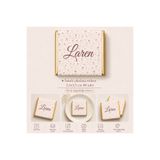 arl etiket tasarım dijital baskı merkezi İsme Özel Pembe Çiçekli Çikolata Etiketi 3,5x3,5 cm 88 Adet - ARL Etiket Tasarım
