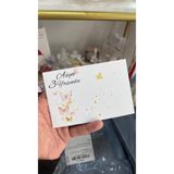 arl etiket tasarım dijital baskı merkezi Kelebekli Doğum Günü Hediyelik Kartı 9x15 cm 50 Adet - Arletikettasarim