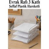 Arlantis Evrak Rafı 3 Lü Masaüstü 1 Paket Plastik Evrak Rafı Masa Üstü Şeffaf Hareketli A4 Dosya Düzenliyici Kağıt Tepsisi - Standart - 3 Katlı