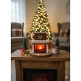 Arlesia 3D Baskı Yılbaşı Şömine Süsleme Tealight Mumluk - Hediyelik Mini Masa Şöminesi + Mum Dahil
