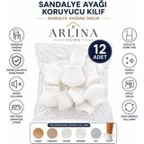 Arlina Home Kids 12 Adet Masa ve Sandalye Ayak Koruyucu Çizdirmez Beyaz Kaydırmaz Silikon