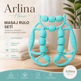 Arlina Home Kids 18 Tekerlekli Selülit Masaj Aleti Lenf Drenaj Rulosu, 360° Döner, Çift Taraflı Vücut ve Bacak Masaj Tukuaz - Turkuaz
