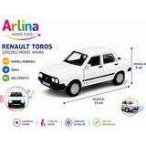 Arlina Home Kids Metal Gövdeli-Havalı Korna, Işıklı ve Ses Efektli Renault Toros Model Araba - 13 cm