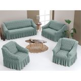 Arlisa 3+2+1+1 Jakarlı Koltuk Örtüsü Takımı - 185 x 230 cm - Gri