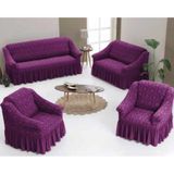 Arlisa 3+2+1+1 Jakarlı Koltuk Örtüsü Takımı Mürdüm - 185 x 230 cm