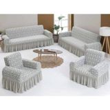Arlisa 3+3+1+1 Jakarlı Koltuk Örtüsü Takımı Naturel - 185 x 230 cm