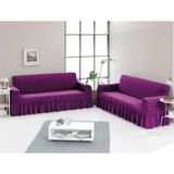 Arlisa Jakarlı Koltuk Örtüsü 3+3 Çekyat Mürdüm - 185 x 230 cm