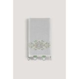 Arliva Home Alize Gri 30x50 Kadife Nakışlı Çeyiz Havlusu