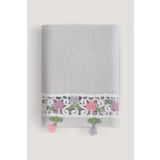 Arliva Home Alya Gri 50x85 Kadife Nakışlı Çeyiz Havlusu