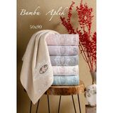 Arliva Home Bambu Nakışlı Dantelli 50X90 cm 6 Adet El Yüz Havlusu - 50 x 90 cm - Pembe - Beyaz