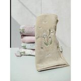 Arliva Home Kadife Nakışlı Nergis 5 Lı 30X50 Mutfak Havlusu - 30 × 50 cm - Mavi - Pembe - Mor - Bej