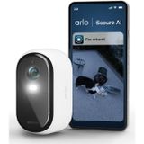 Arlo Essential 2 2 K kablosuz WiFi dış mekan kamerası, 6 ay pil ömrü, renkli gece görüşü, aydınlatma, siren, iki yönlü ses, 1 beyaz kamera