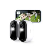 Arlo Essential 2 HD kablosuz dış mekan güvenlik kamerası (2), 1080p, renkli gece görüşü, ışık, hareket sensörü, siren, iki yönlü ses, akıllı ev + Arlo Secure test planı