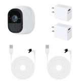 Arlo Pro ve Arlo Pro 2 için 2'li Paket Güç Kablosu, 16,4 Ft/5 m Hava Koşullarına Dayanıklı USB Kablosu, Hızlı Şarj 3.0 Güç Adaptörü ile Arlo Kameranızı Sürekli Şarj Edin - ALERTCAM